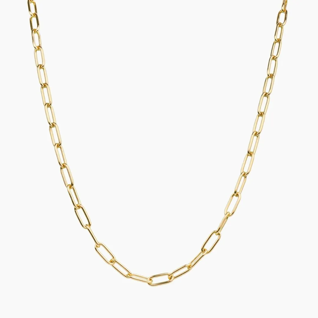 Chunky Paperclip Necklace (Gold)