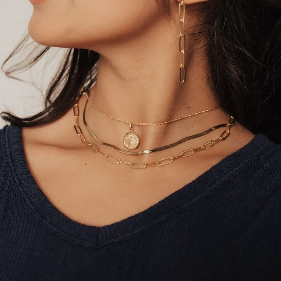 Chunky Paperclip Necklace (Gold)