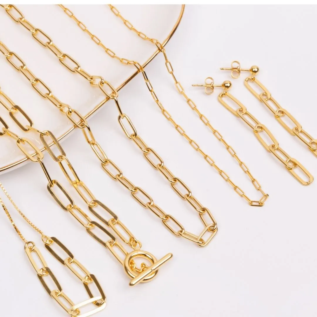 Chunky Paperclip Necklace (Gold)