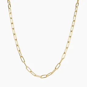 Chunky Paperclip Necklace (Gold)