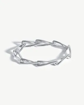 Chunky Twisted Link Chain Bracelet | Silver Plated