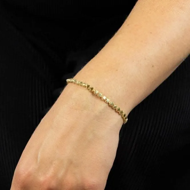 Circle Tennis Yellow Gold Bracelet GB502