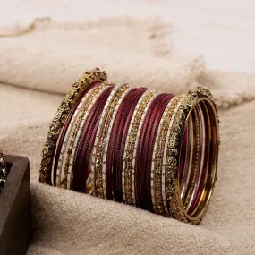 Classic Bangle Set in Maroon