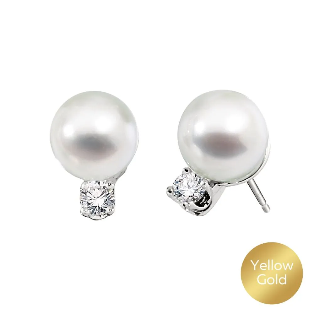 Classic Pearl and Diamond Earrings