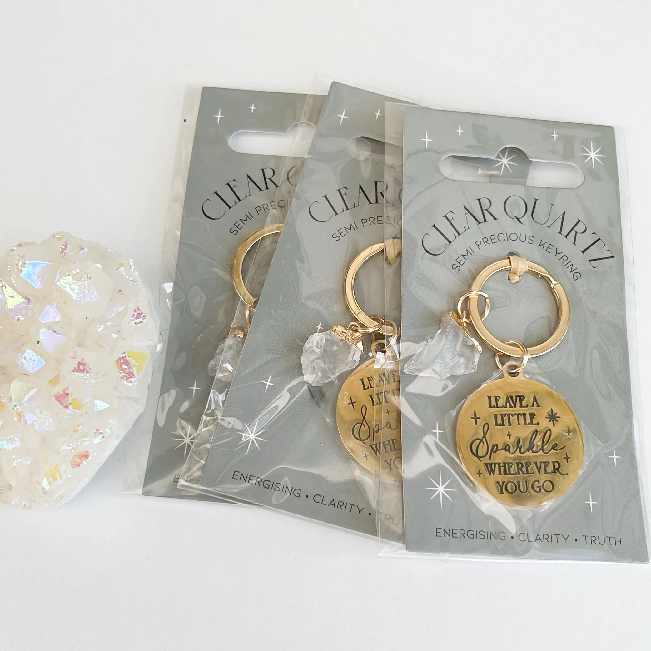 Clear Quartz Keyring