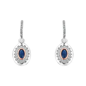 Clogau Princess Diana Sterling Silver Sapphire Drop Earrings