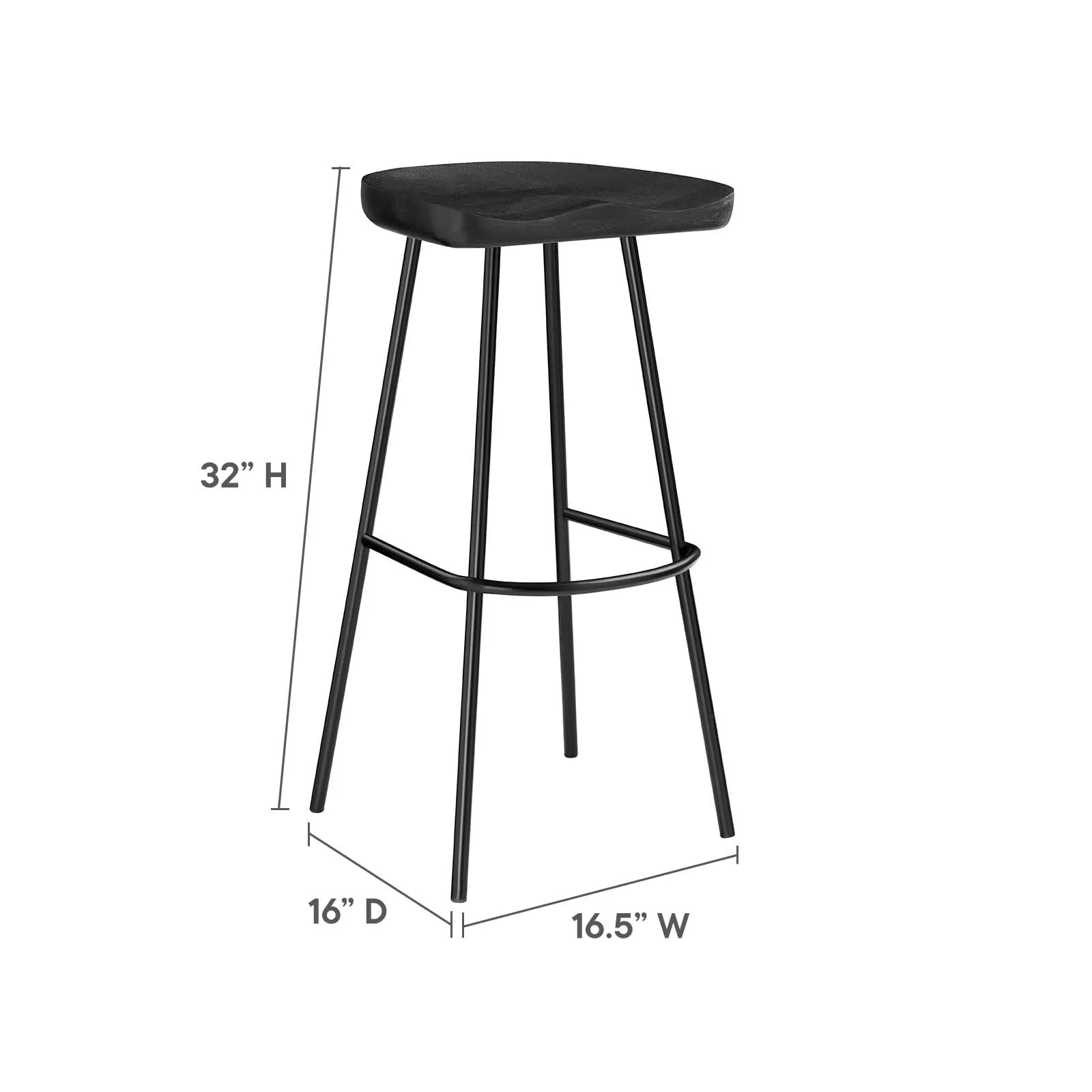 Concord Backless Wood Bar Stools - Set of 2 By Modway - EEI-6742