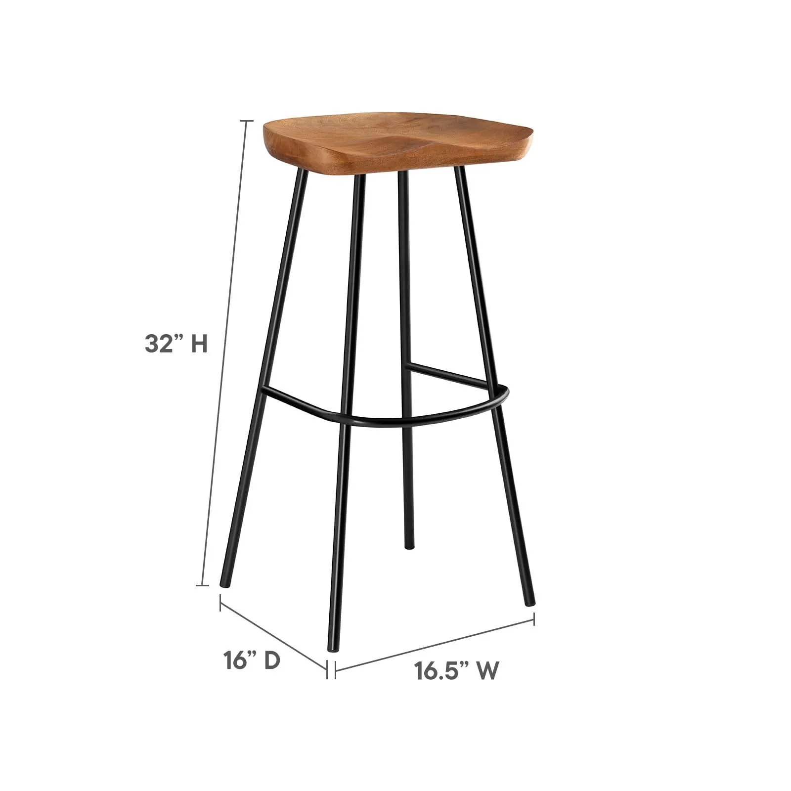 Concord Backless Wood Bar Stools - Set of 2 By Modway - EEI-6742