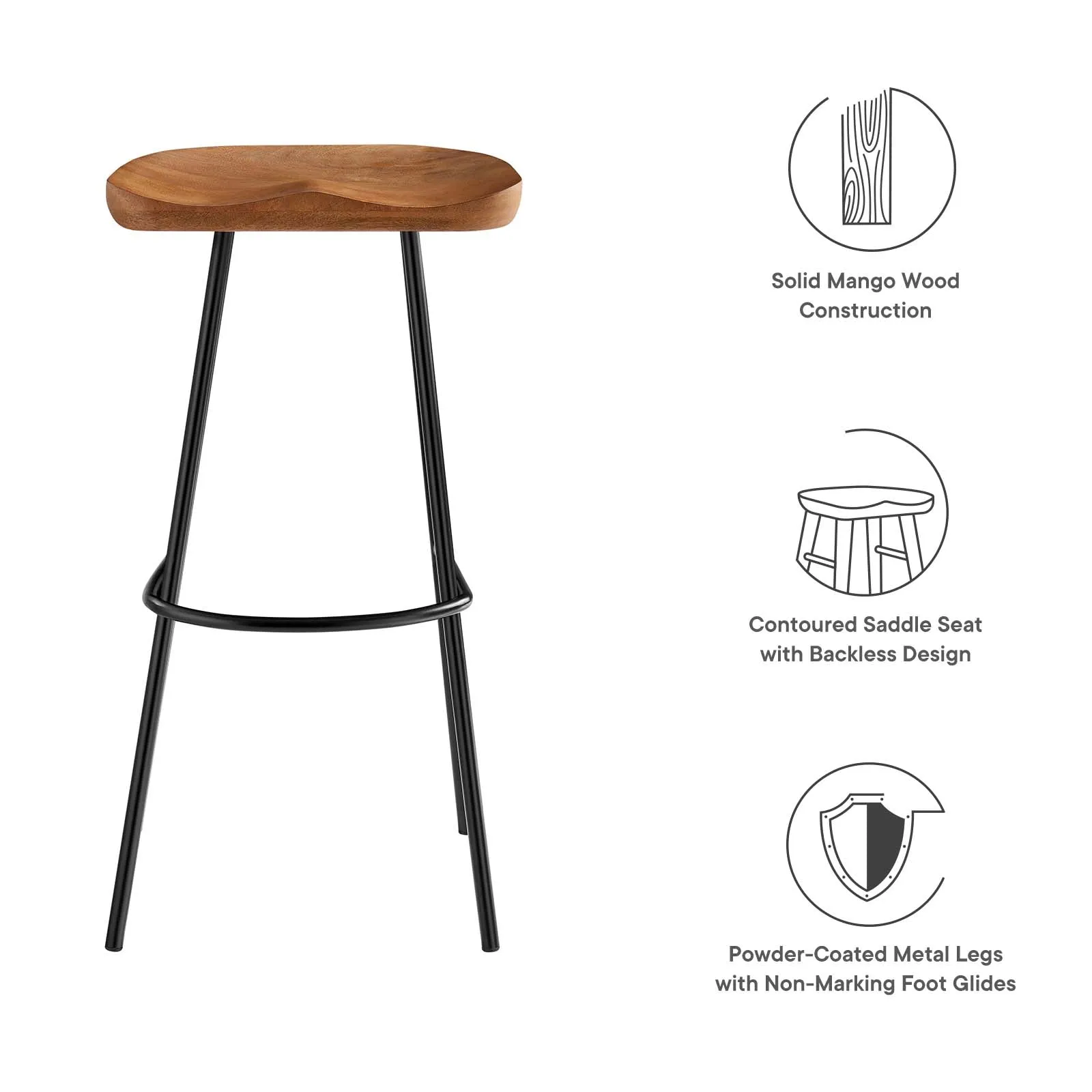 Concord Backless Wood Bar Stools - Set of 2 By Modway - EEI-6742