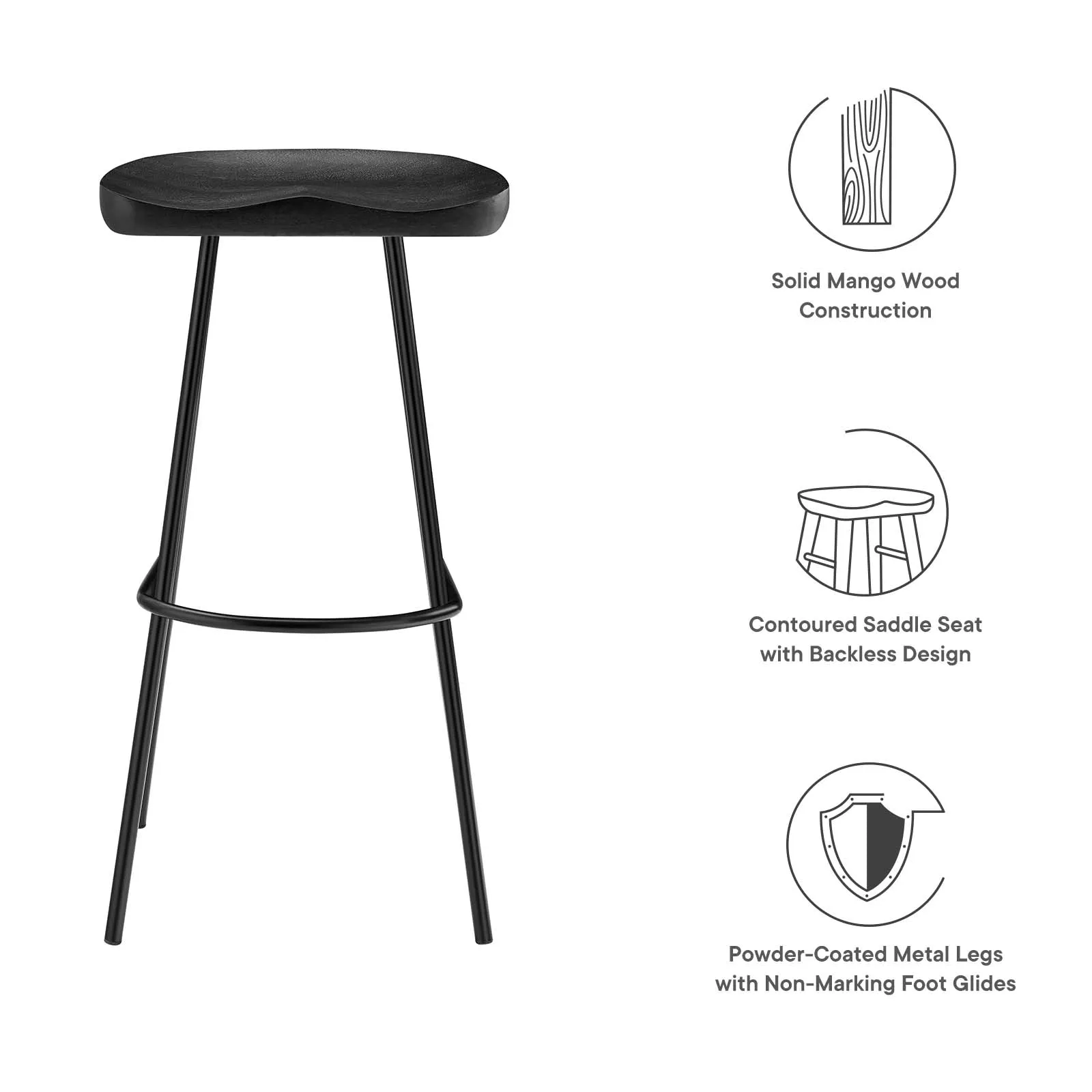 Concord Backless Wood Bar Stools - Set of 2 By Modway - EEI-6742