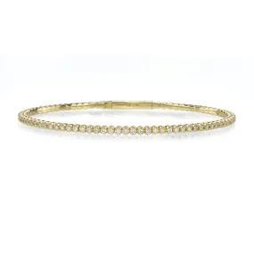 Crown Set Diamond Flexible Bangle