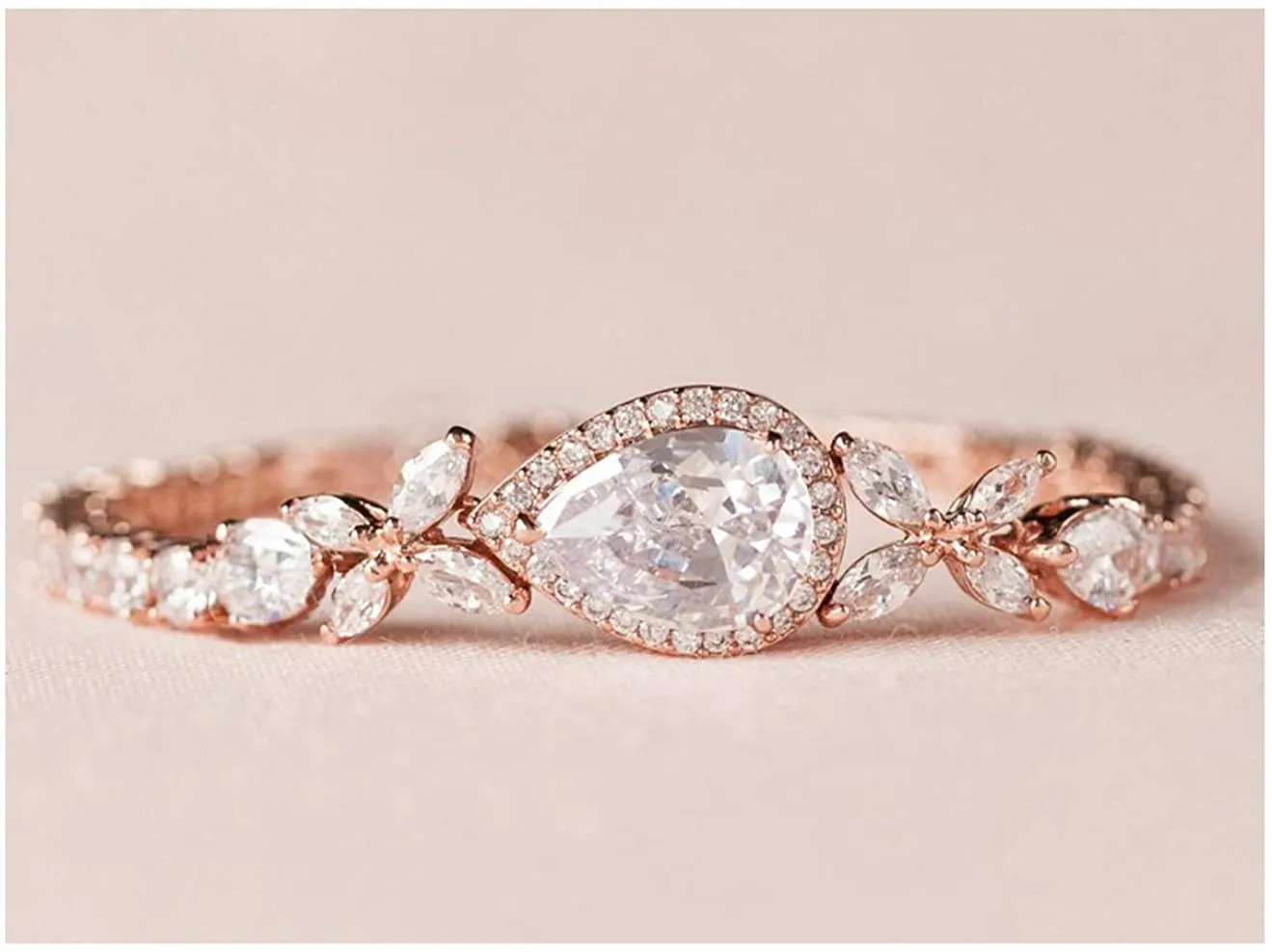 Cubic Zirconia Teardrop Tennis Bracelets