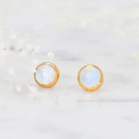 Dainty Rainbow Moonstone Earring