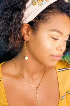 Dangle Chain Pearl Earrings