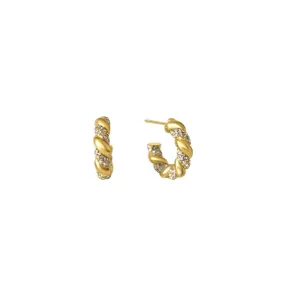 Delphine Pavé Twist Hoop Earrings