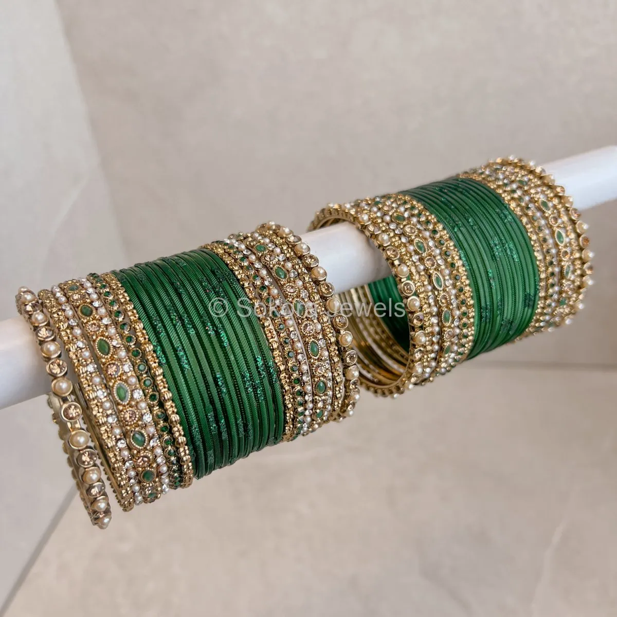 Devika Bangle Set - Green