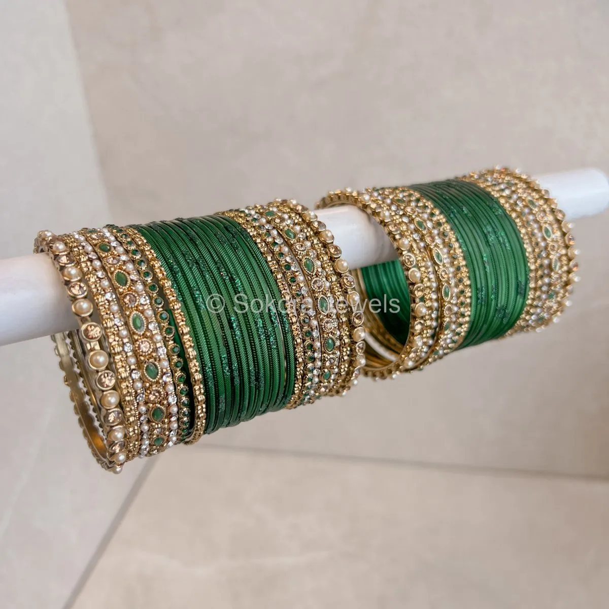 Devika Bangle Set - Green