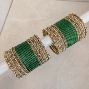 Devika Bangle Set - Green