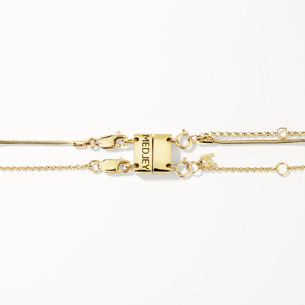 Double Necklace Connector in Gold
