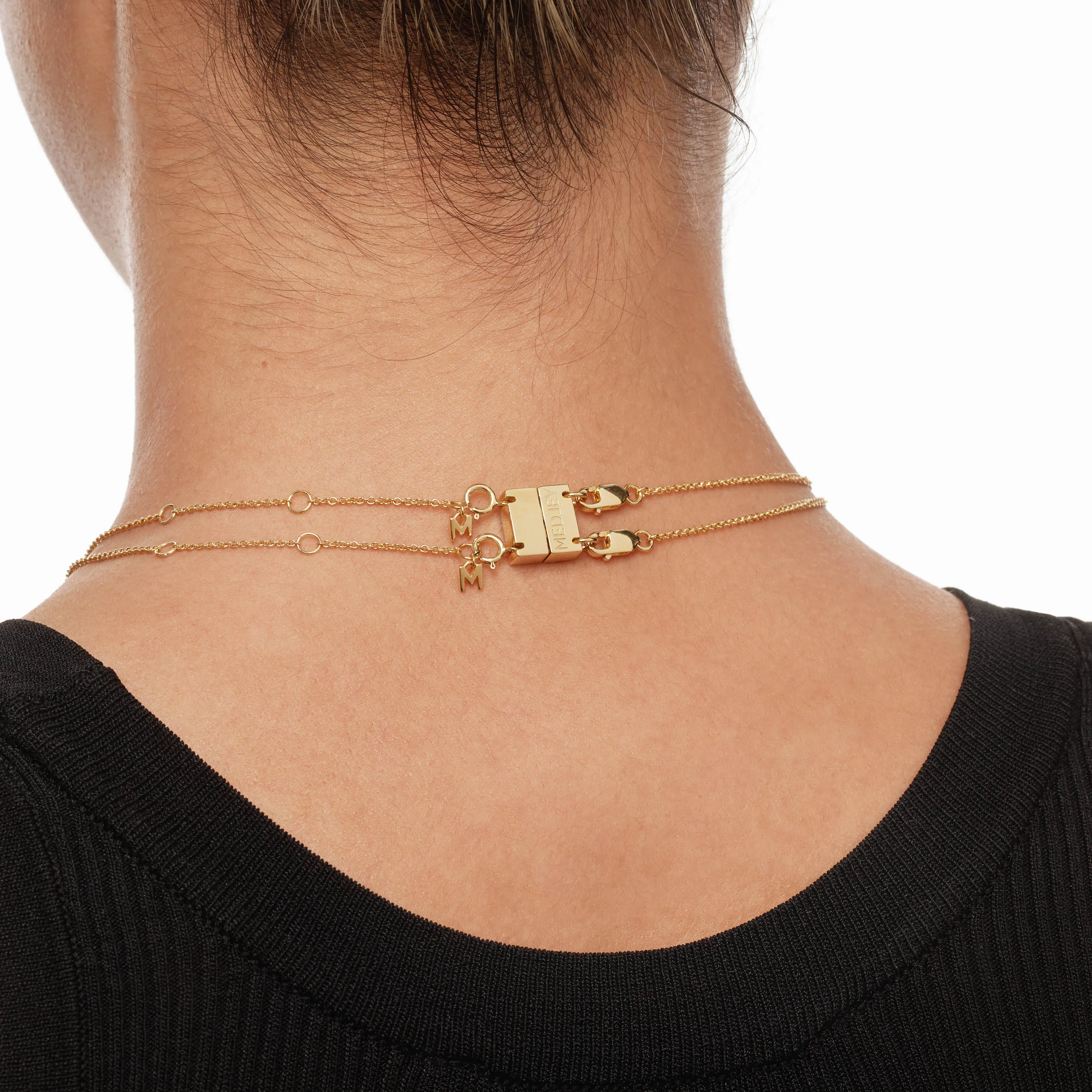 Double Necklace Connector in Gold