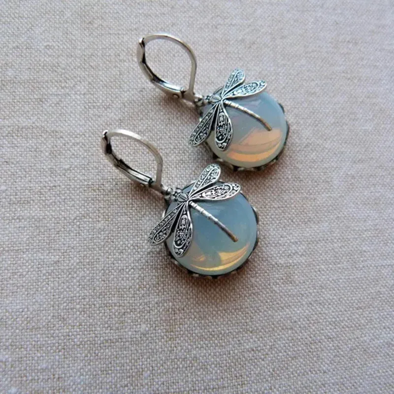 Dragonfly Garden Hoop Earrings