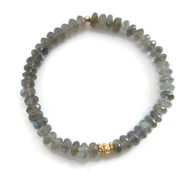 Dreamer Bracelet Stack | OM | Lotus | Garnet, Smokey Quartz, Labradorite | Yoga Jewelry