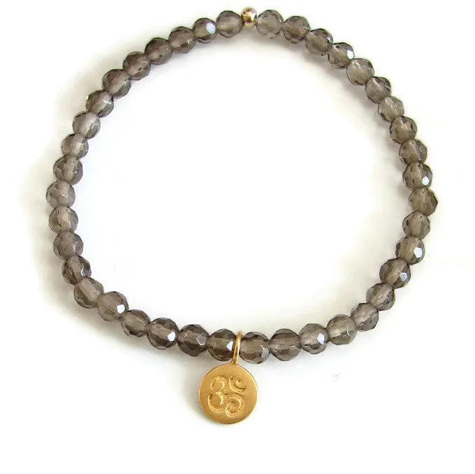 Dreamer Bracelet Stack | OM | Lotus | Garnet, Smokey Quartz, Labradorite | Yoga Jewelry