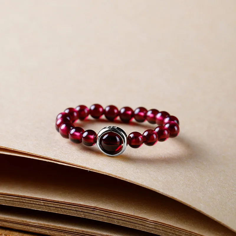 Elegant Sterling Silver Garnet Ring - Valentine's Day Graduation Jewelry