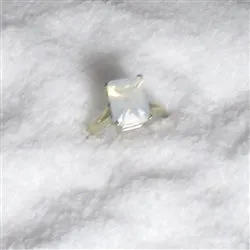 Emerald Cut Blue Moon Quartz Right Hand  Ring