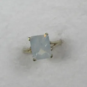Emerald Cut Blue Moon Quartz Right Hand  Ring