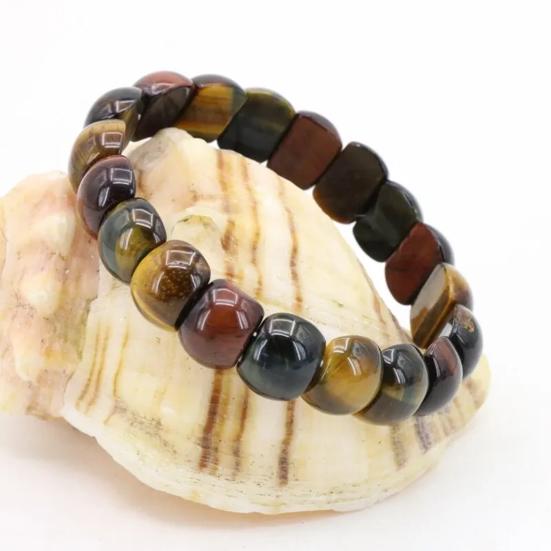 Energy Multicolor tiger stone elastic bracelet DIY stone multi elements