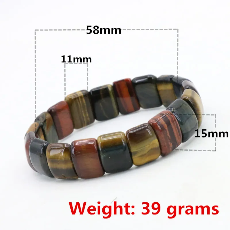 Energy Multicolor tiger stone elastic bracelet DIY stone multi elements