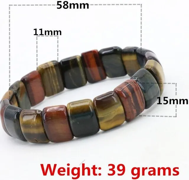 Energy Multicolor tiger stone elastic bracelet DIY stone multi elements