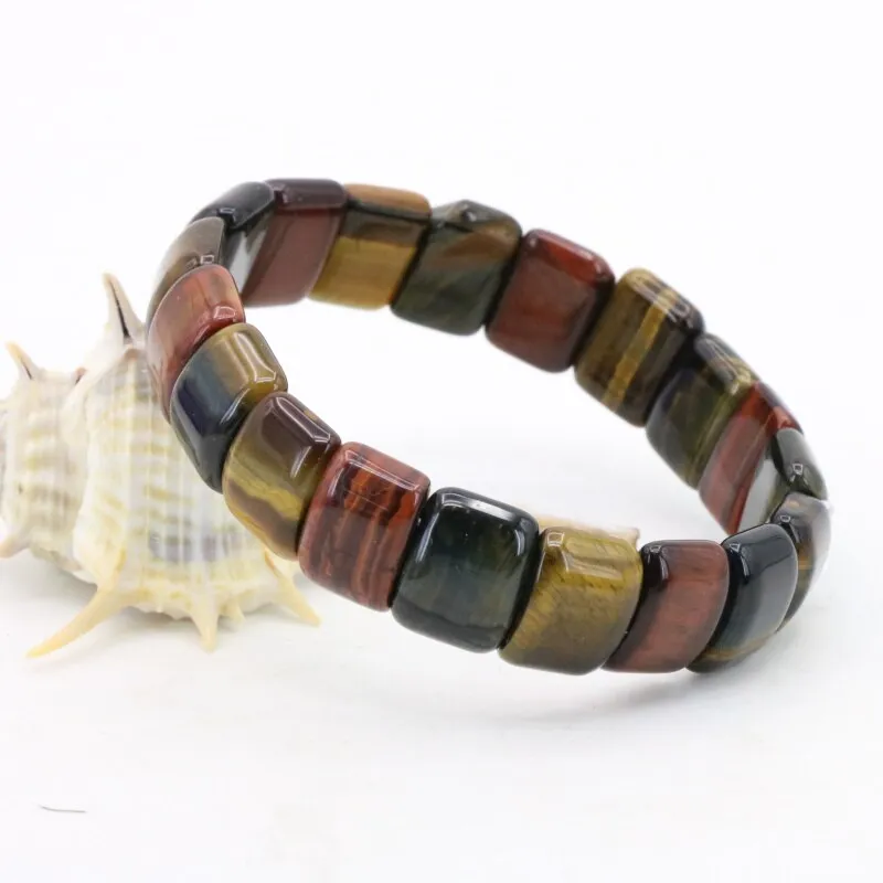 Energy Multicolor tiger stone elastic bracelet DIY stone multi elements
