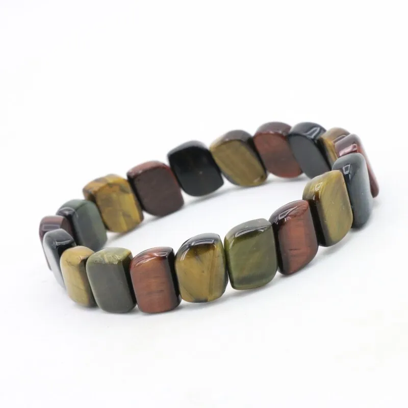 Energy Multicolor tiger stone elastic bracelet DIY stone multi elements