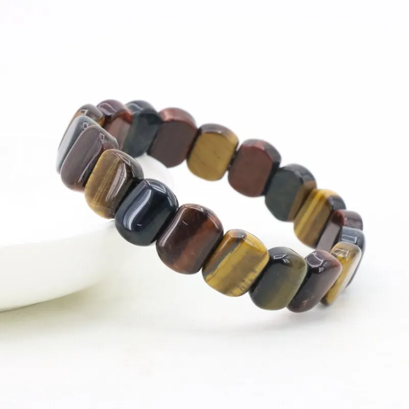 Energy Multicolor tiger stone elastic bracelet DIY stone multi elements