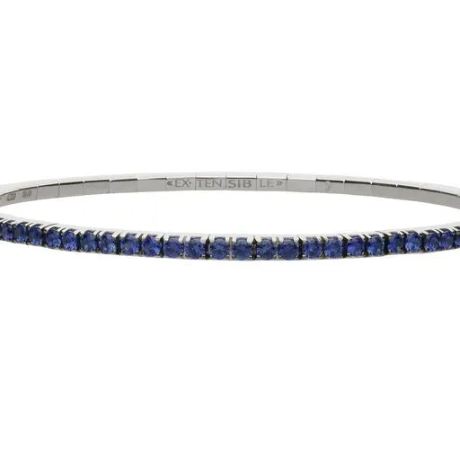 extensible 18K White Gold Sapphire Stretch Tennis Bracelet