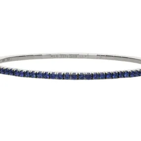 extensible 18K White Gold Sapphire Stretch Tennis Bracelet