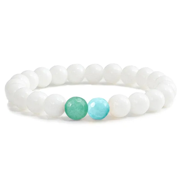Fashion 8MM White Women Bracelets