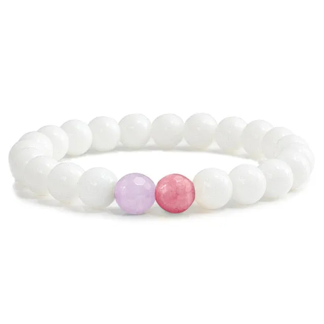 Fashion 8MM White Women Bracelets