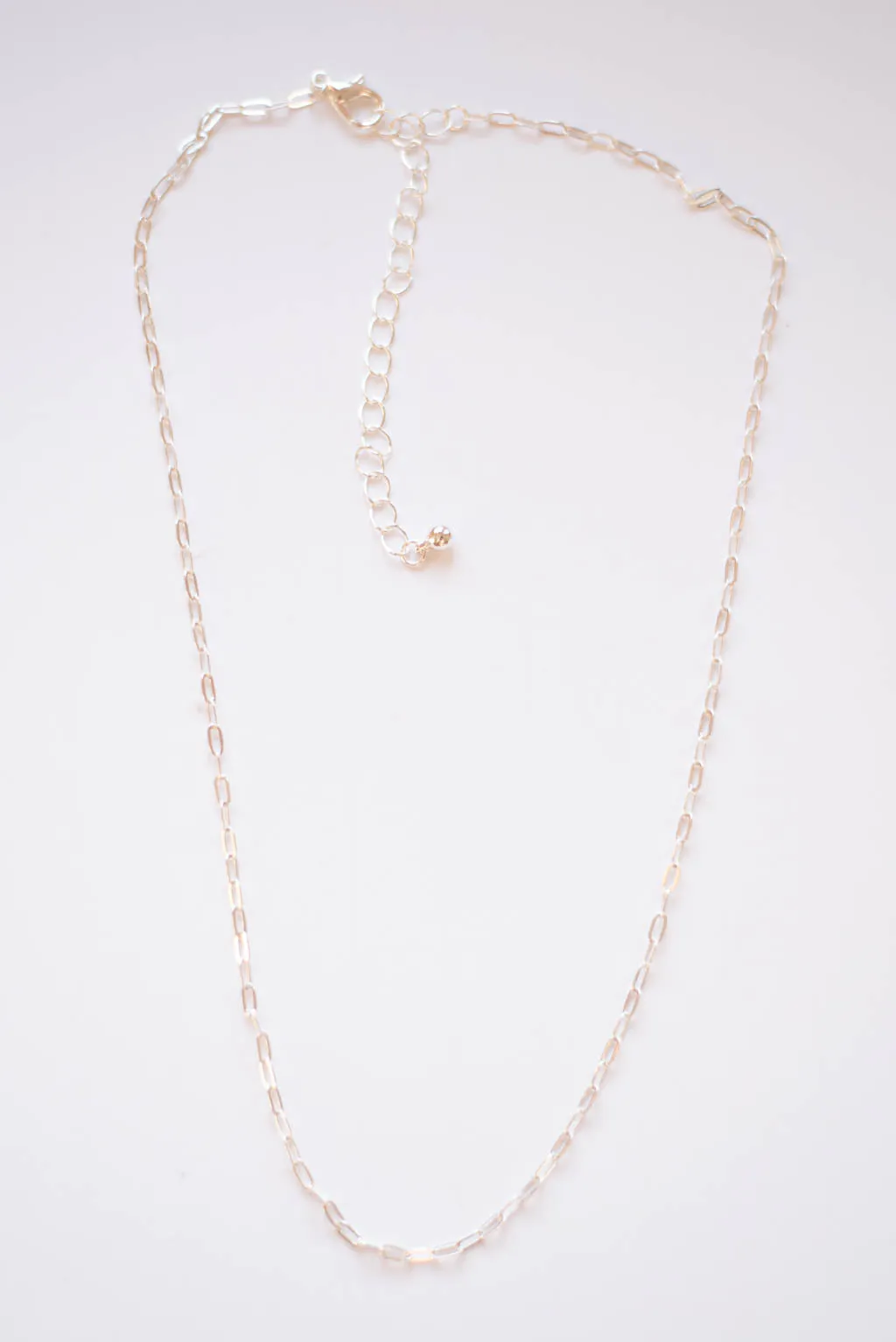 Flat Link Silver Accent Necklace