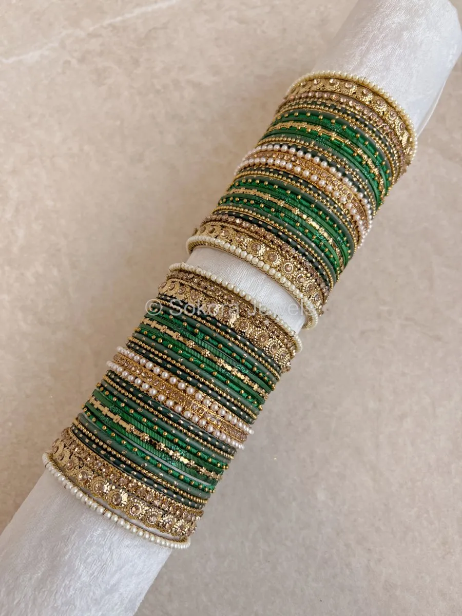 Forest Green Bridal Bangle set