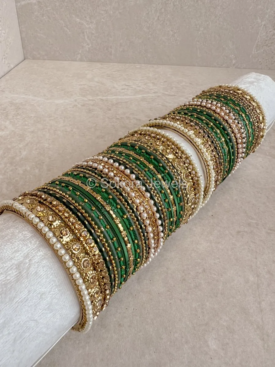 Forest Green Bridal Bangle set