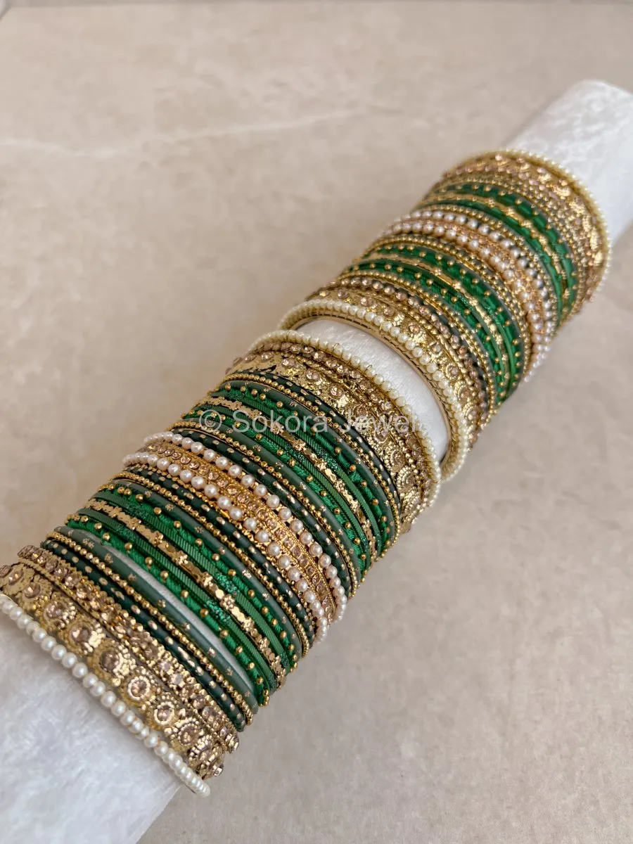 Forest Green Bridal Bangle set