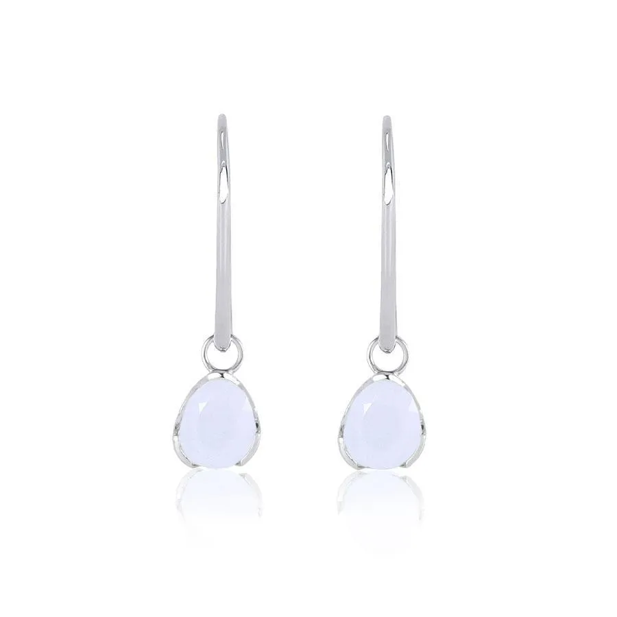 FOUNDATION GEMDROP LARGE HOOPS - RAINBOW MOONSTONE