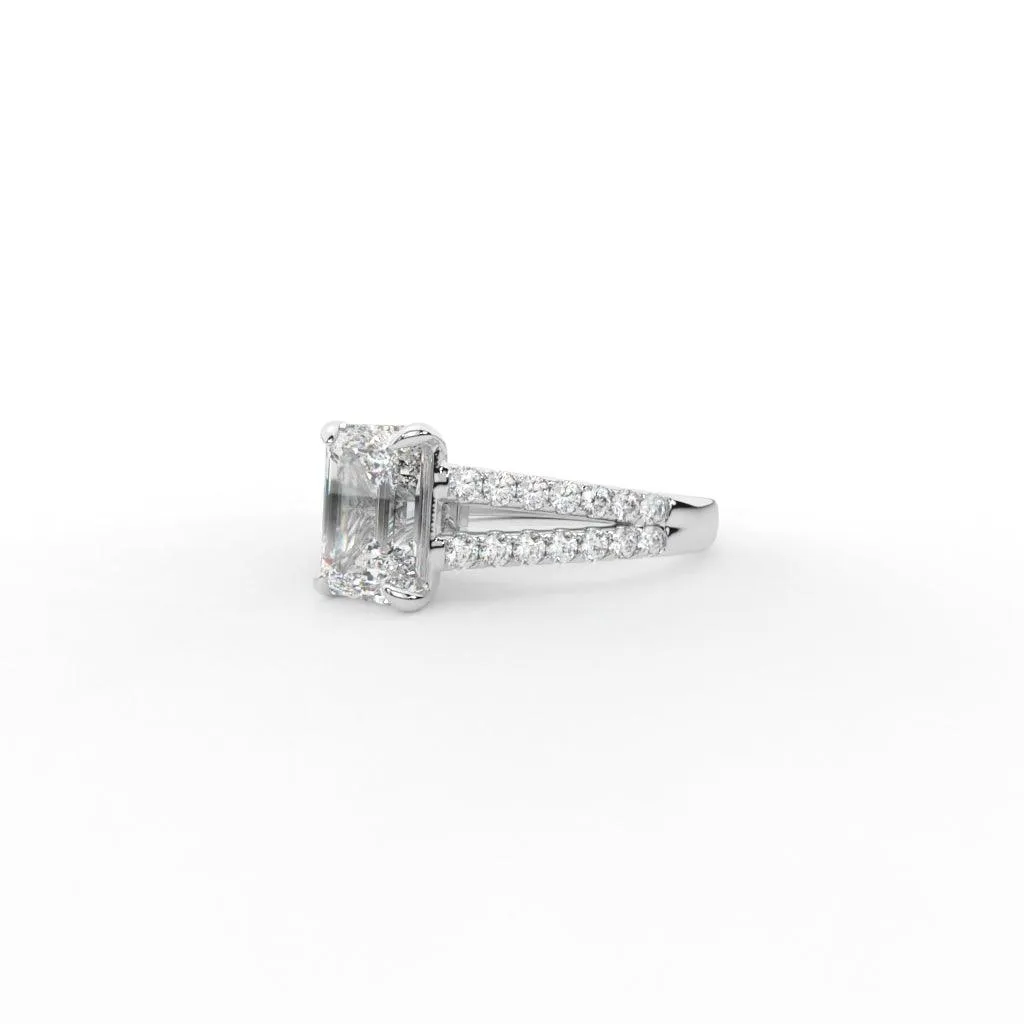 FREYA EMERALD CUT SOLITAIRE SILVER RING