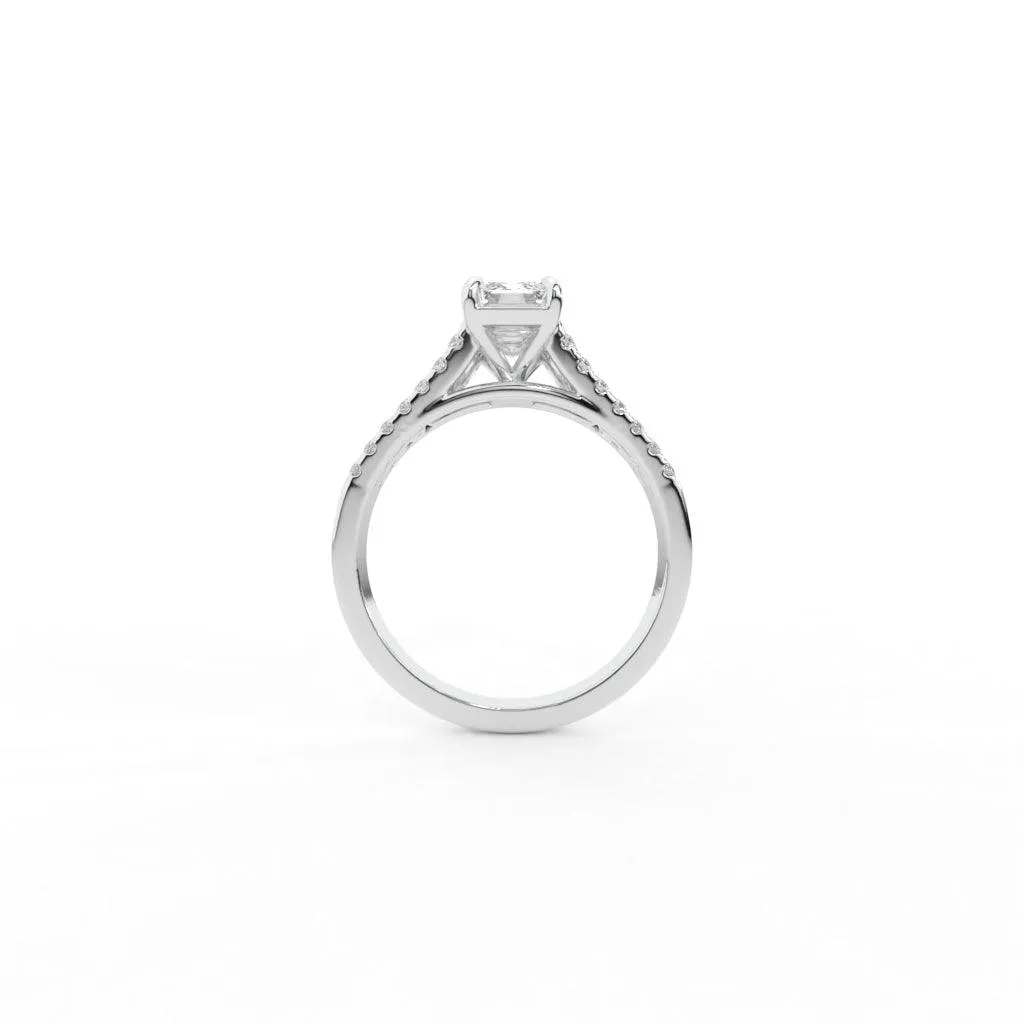 FREYA EMERALD CUT SOLITAIRE SILVER RING