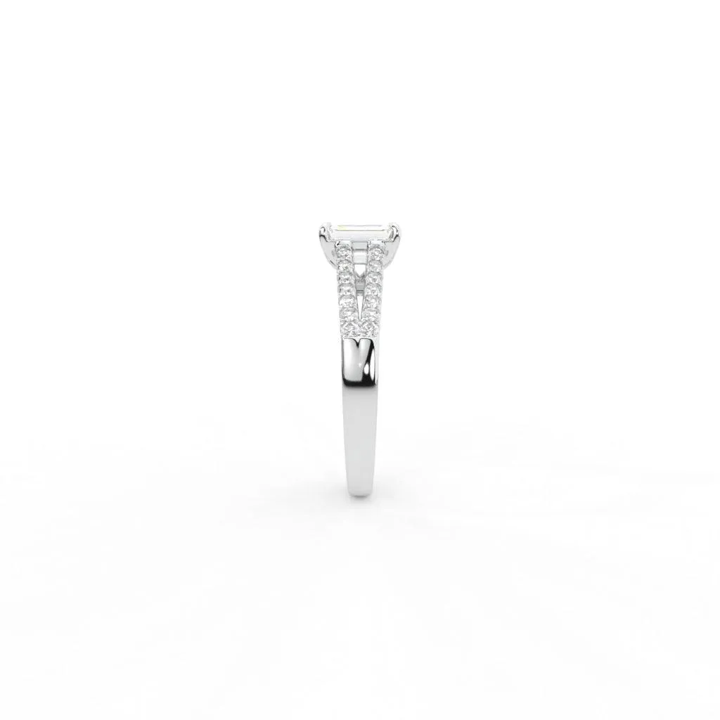 FREYA EMERALD CUT SOLITAIRE SILVER RING