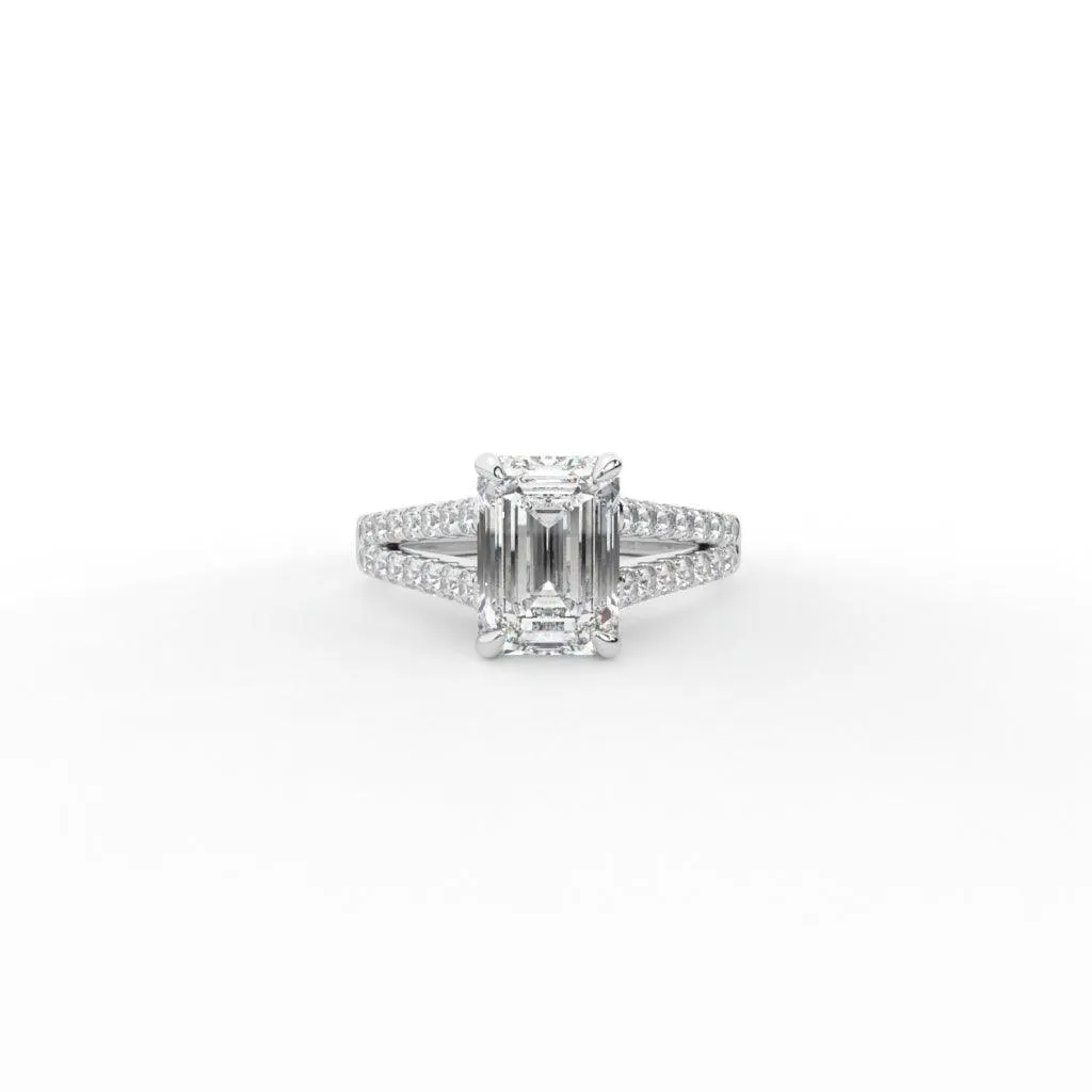 FREYA EMERALD CUT SOLITAIRE SILVER RING