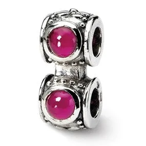Garnet Connector Charm Bead in Sterling Silver